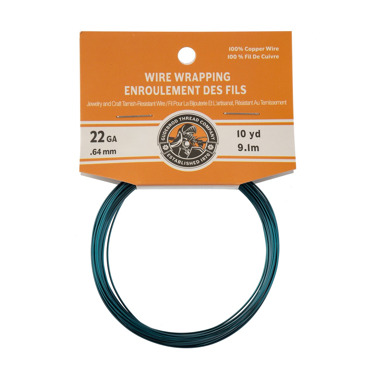 Gudebrod 22 Gauge Non-Tarnish Colored Copper Wire, 30ft. | Made in USA